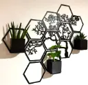 Hexagon tree decor with pots