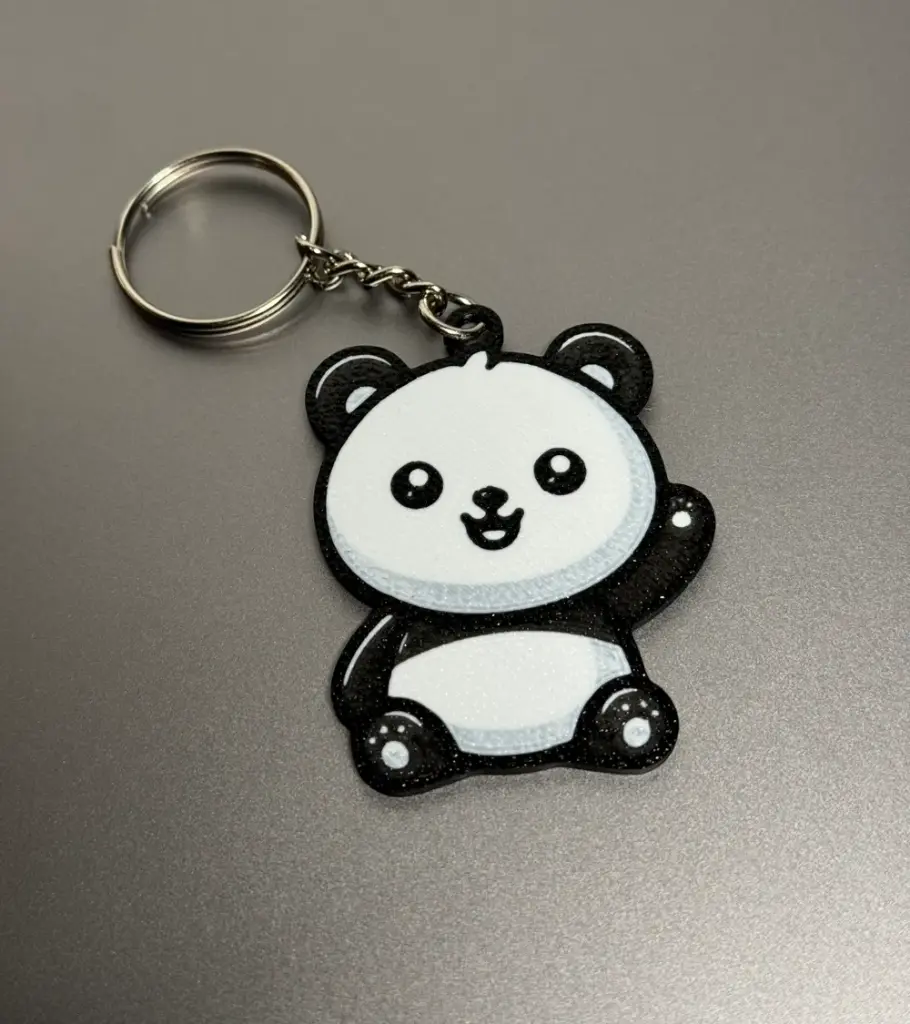 Cute Panda Waving - Keychain